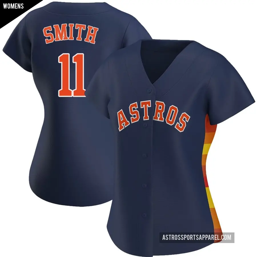 Women's Houston Astros ＃11 Cam Smith Authentic Navy Alternate Jersey