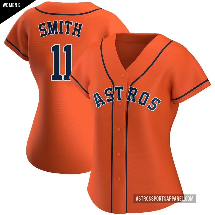 Women's Houston Astros ＃11 Cam Smith Authentic Orange Alternate Jersey