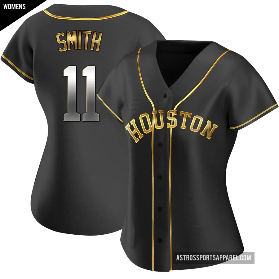 Women's Houston Astros ＃11 Cam Smith Replica Gold Black en Alternate Jersey