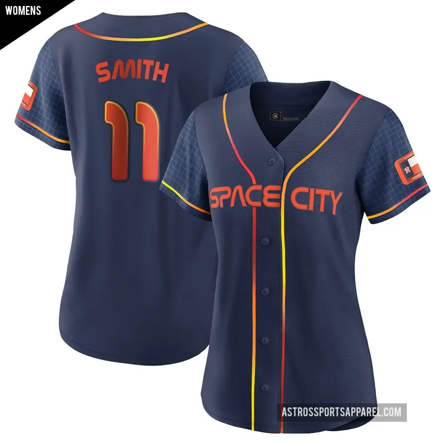 Women's Houston Astros ＃11 Cam Smith Replica Navy 2022 City Connect Jersey