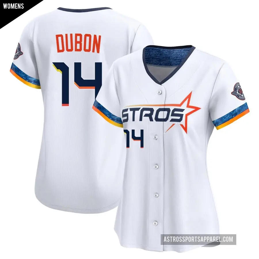 Women's Houston Astros ＃14 Mauricio Dubon Limited White 2025 City Connect Jersey