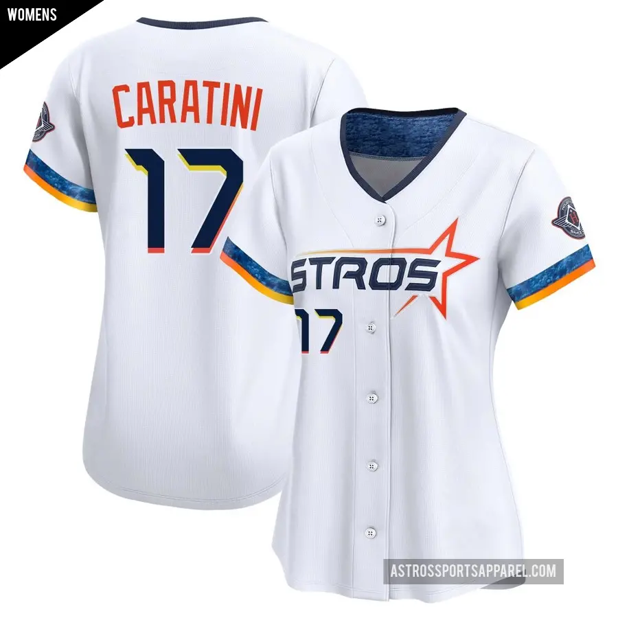 Women's Houston Astros ＃17 Victor Caratini Limited White 2025 City Connect Jersey