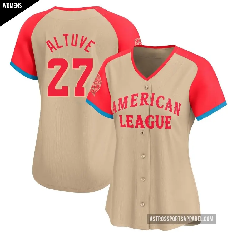Women's Houston Astros ＃27 Jose Altuve Limited Cream American League 2024 All-Star Game Jersey