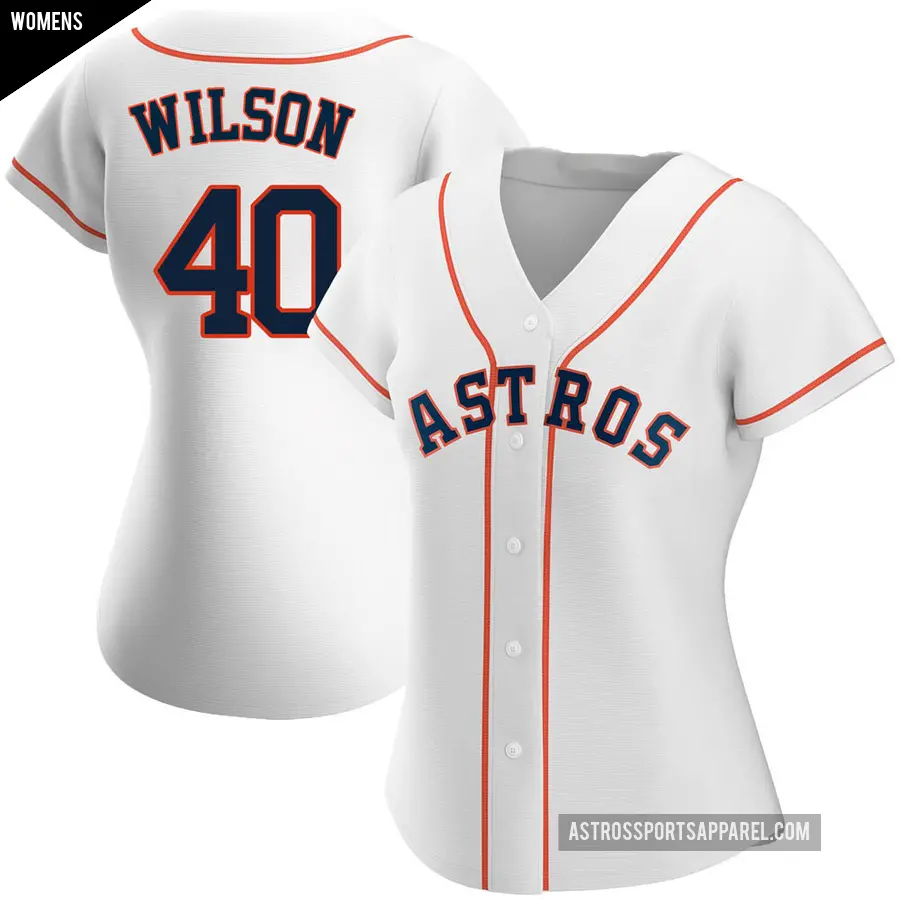 Women's Houston Astros ＃40 Don Wilson Authentic White Home Jersey