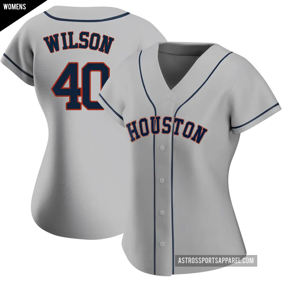 Women's Houston Astros ＃40 Don Wilson Replica Gray Road 2020 Jersey