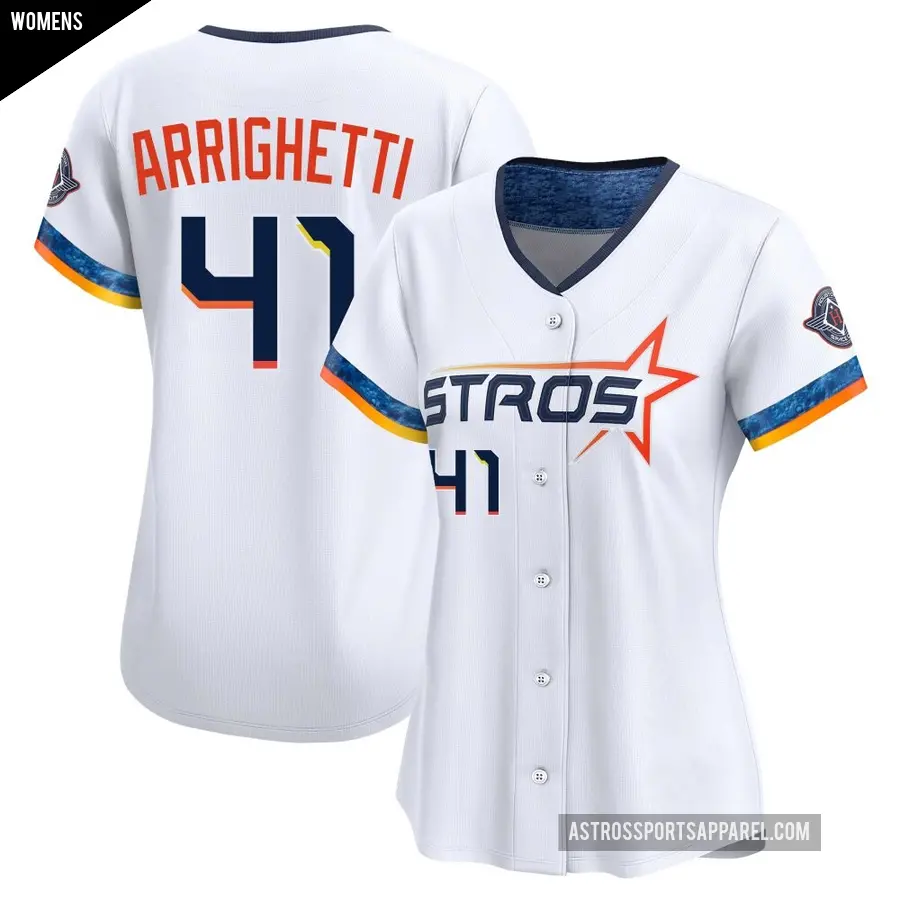 Women's Houston Astros ＃41 Spencer Arrighetti Limited White 2025 City Connect Jersey