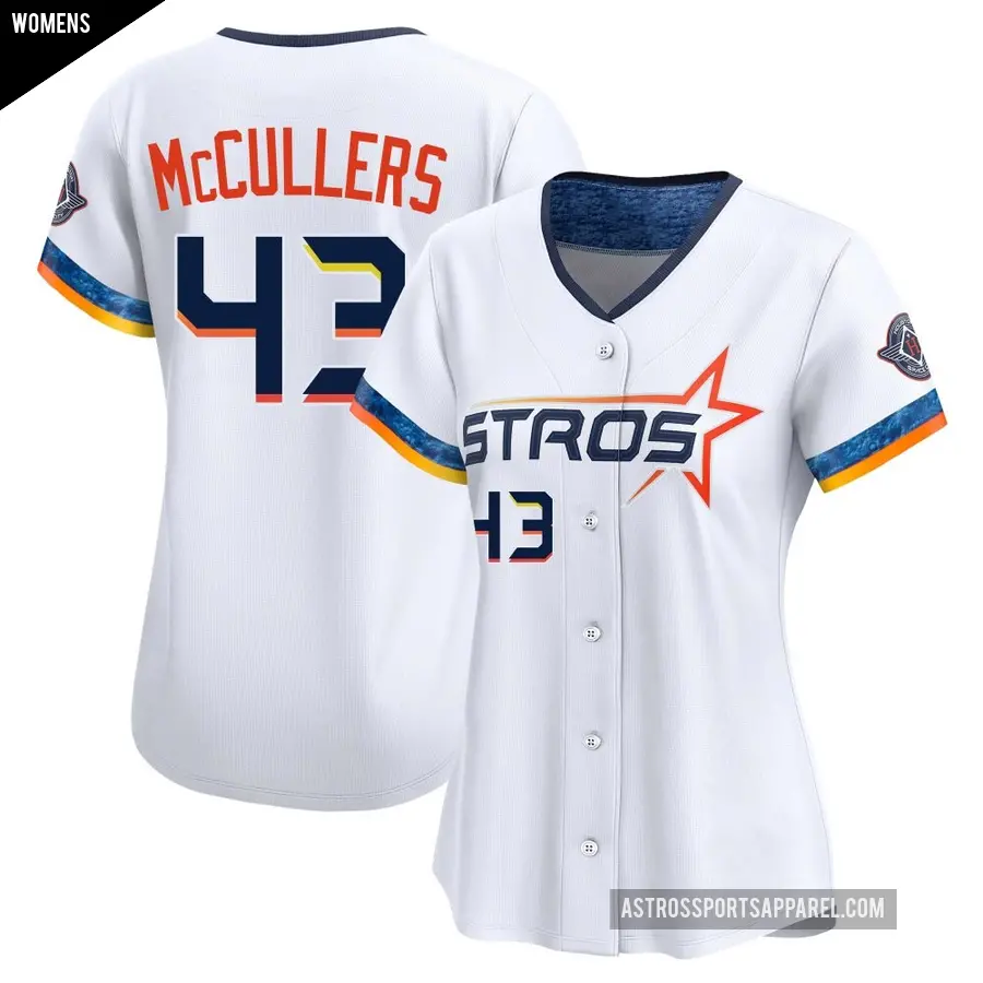 Women's Houston Astros ＃43 Lance McCullers Jr. Limited White 2025 City Connect Jersey