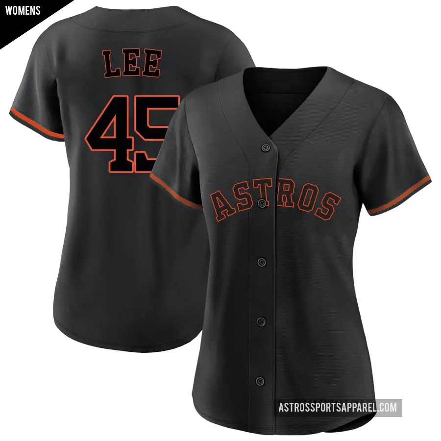 Women's Houston Astros ＃45 Carlos Lee Replica Black Fashion Jersey