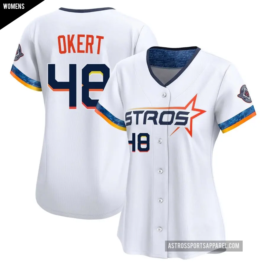 Women's Houston Astros ＃48 Steven Okert Limited White 2025 City Connect Jersey