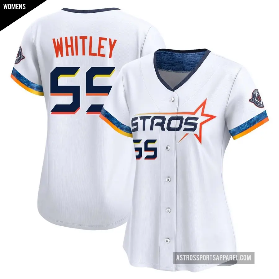 Women's Houston Astros ＃55 Forrest Whitley Limited White 2025 City Connect Jersey