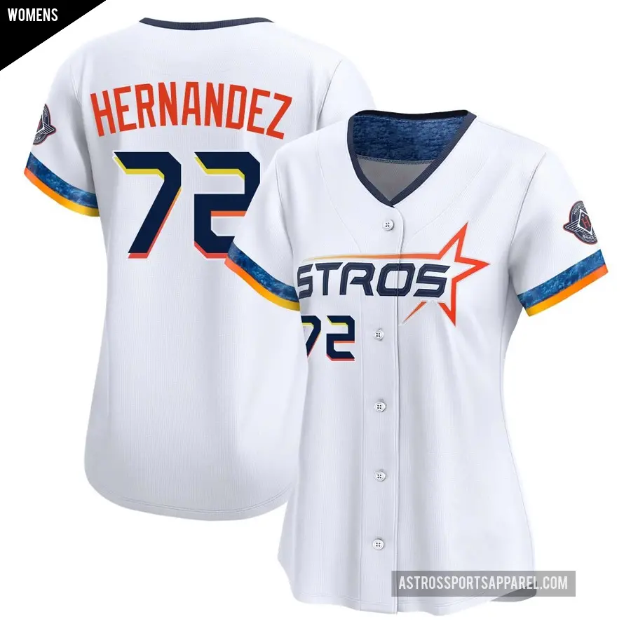 Women's Houston Astros ＃72 Nick Hernandez Limited White 2025 City Connect Jersey