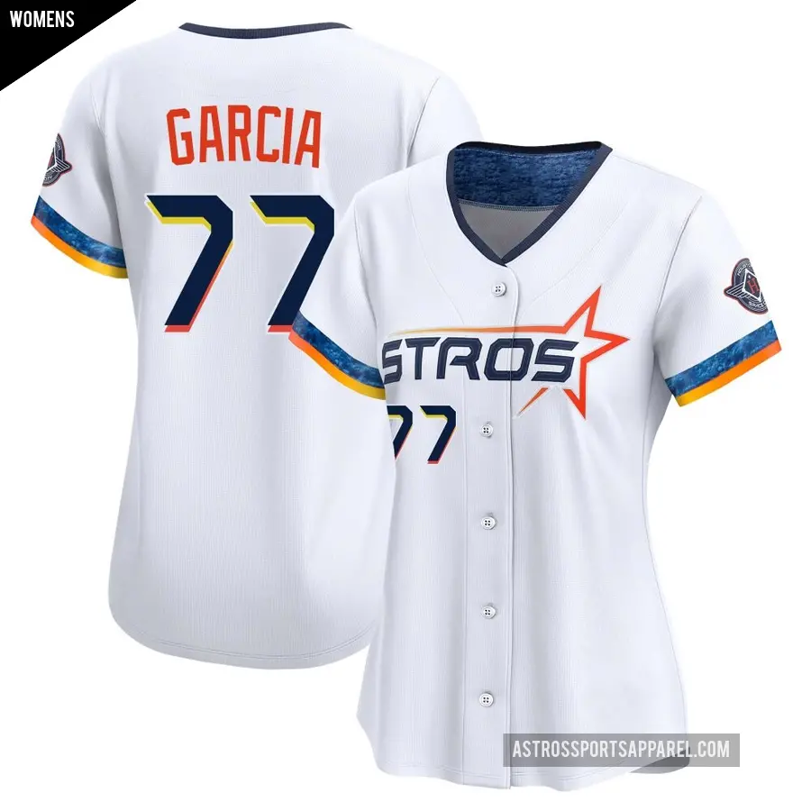 Women's Houston Astros ＃77 Luis Garcia Limited White 2025 City Connect Jersey