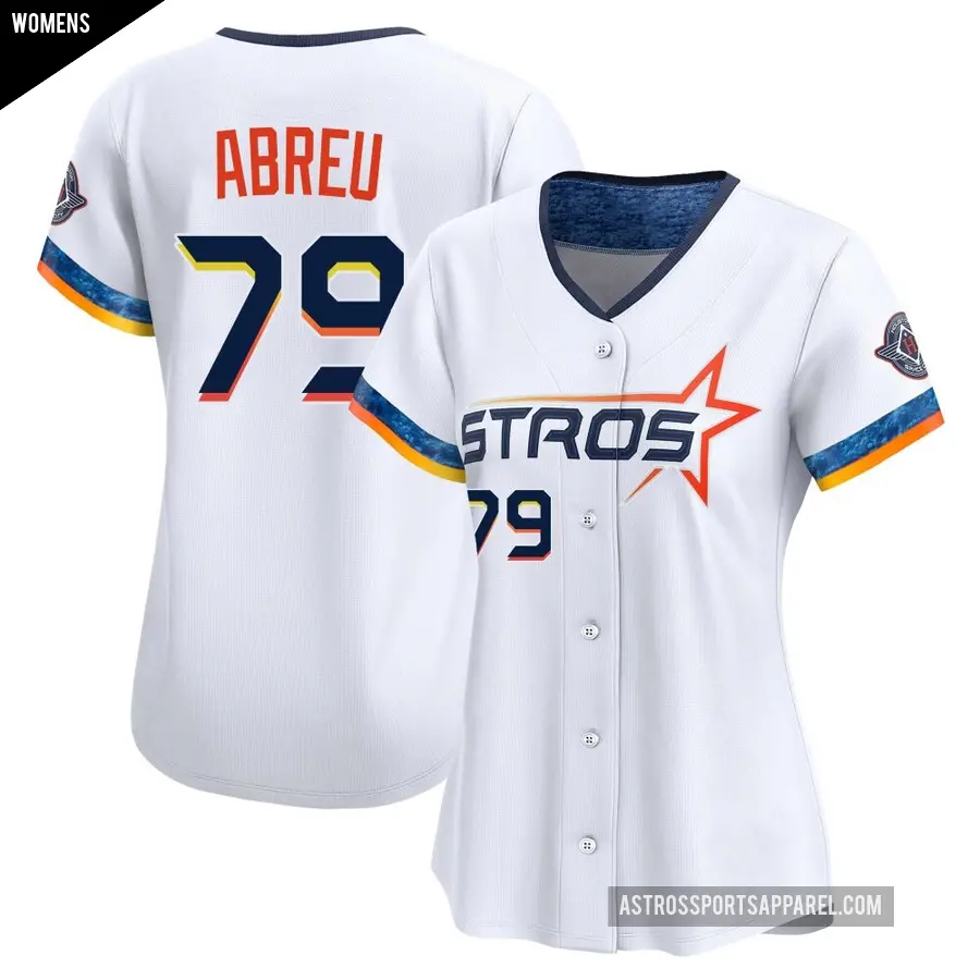 Women's Houston Astros ＃79 Jose Abreu Limited White 2025 City Connect Jersey