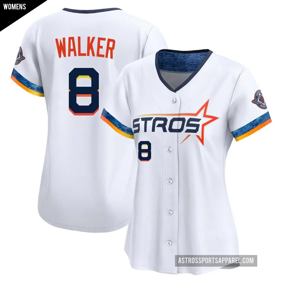 Women's Houston Astros ＃8 Christian Walker Limited White 2025 City Connect Jersey