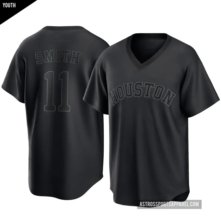 Youth Houston Astros ＃11 Cam Smith Replica Black Pitch Fashion Jersey