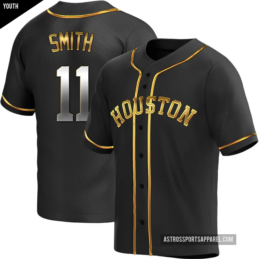 Youth Houston Astros ＃11 Cam Smith Replica Gold Black en Alternate Jersey