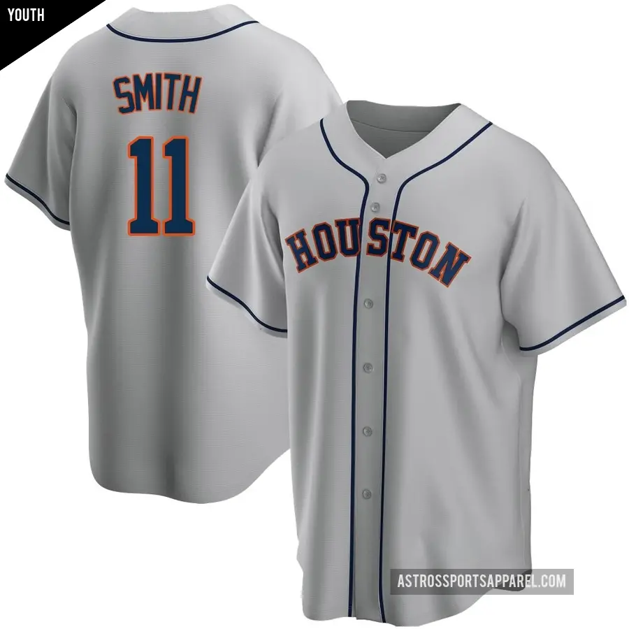 Youth Houston Astros ＃11 Cam Smith Replica Gray Road Jersey