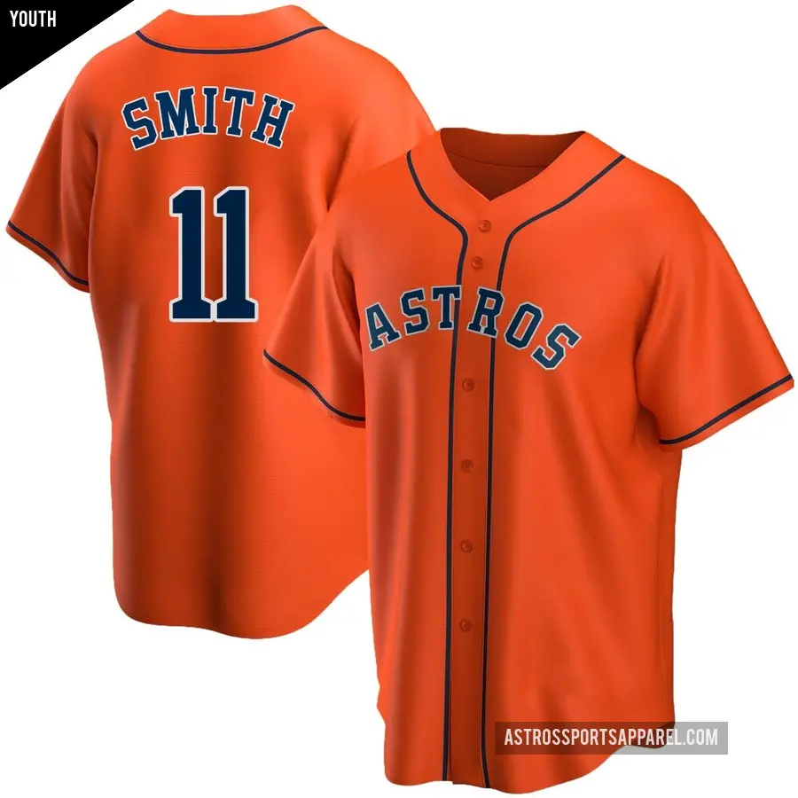 Youth Houston Astros ＃11 Cam Smith Replica Orange Alternate Jersey