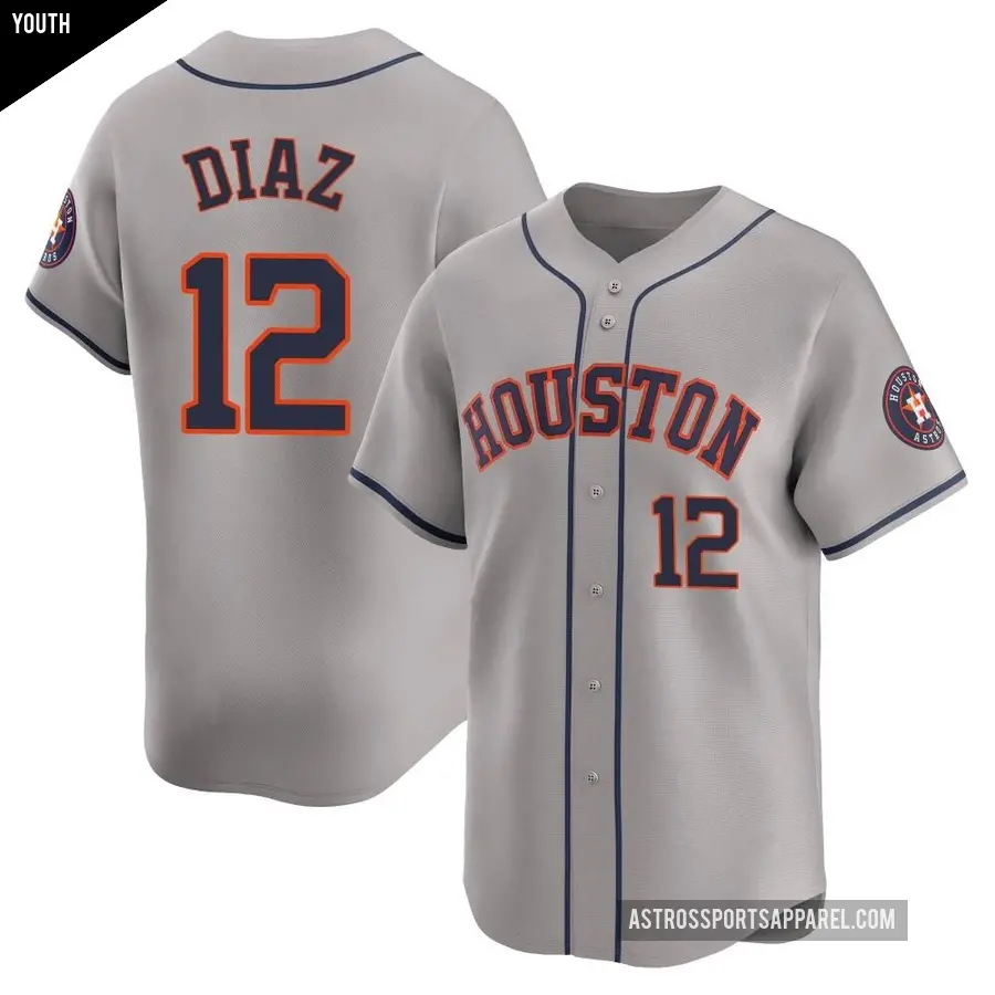 Youth Houston Astros ＃12 Aledmys Diaz Limited Gray Away Jersey