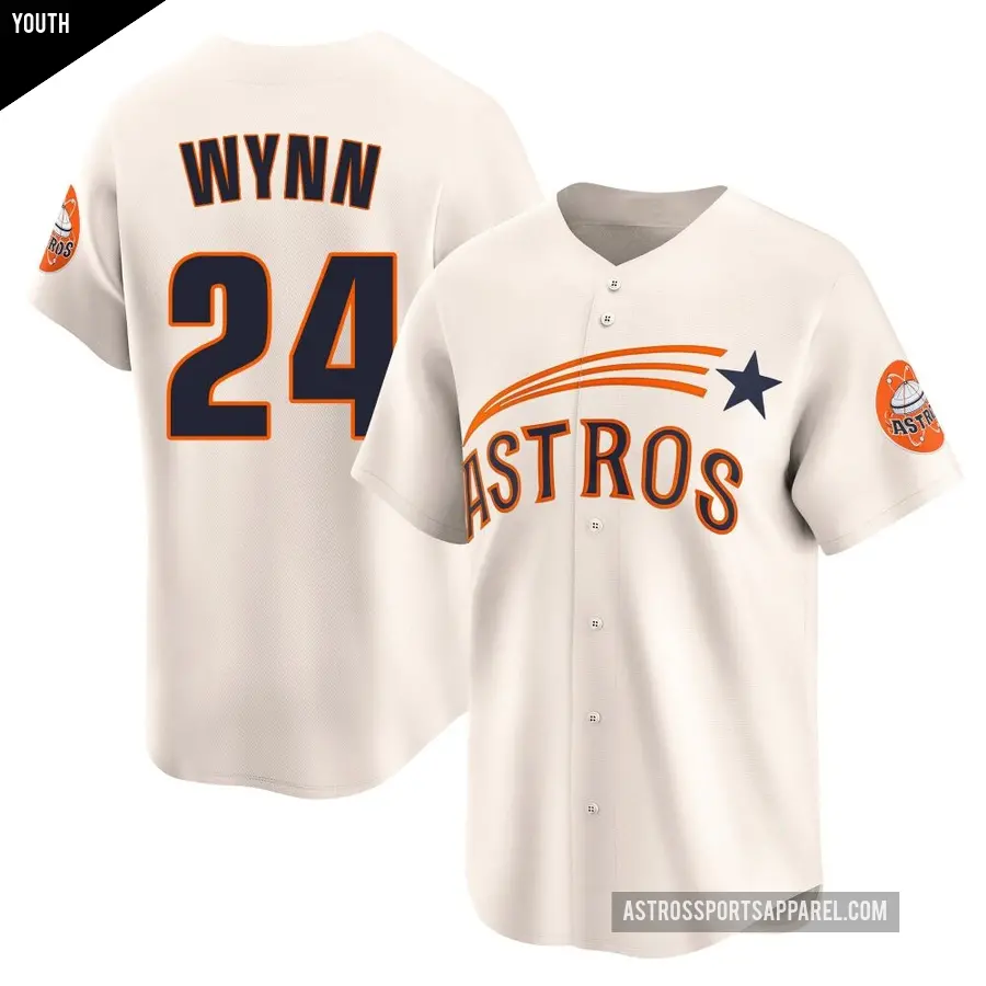 Youth Houston Astros ＃24 Jimmy Wynn Limited Cream Throwback Cooperstown Collection Jersey