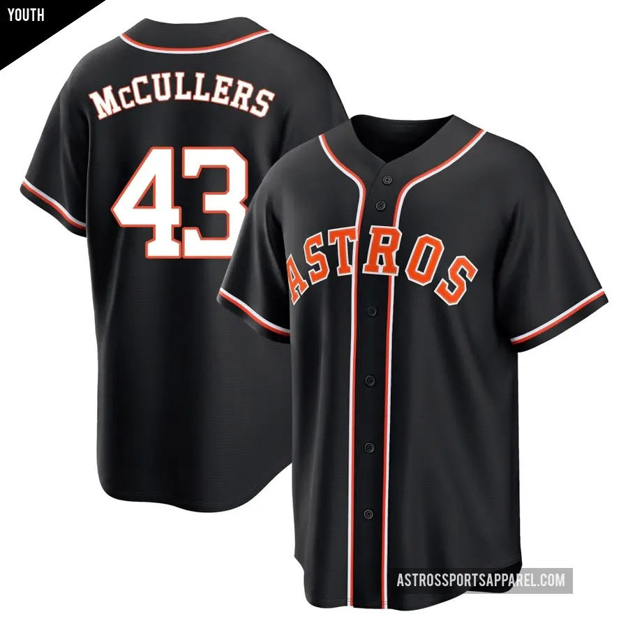 Youth Houston Astros ＃43 Lance McCullers Jr. Replica Black Fashion Out Jersey