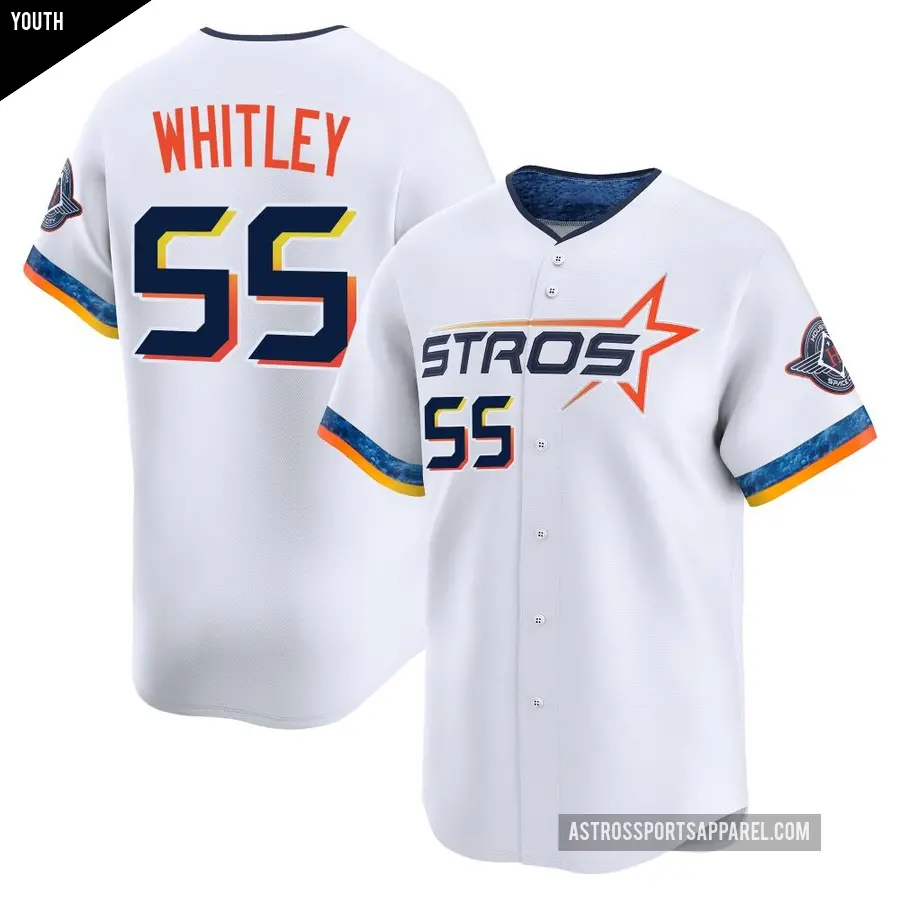 Youth Houston Astros ＃55 Forrest Whitley Limited White 2025 City Connect Jersey