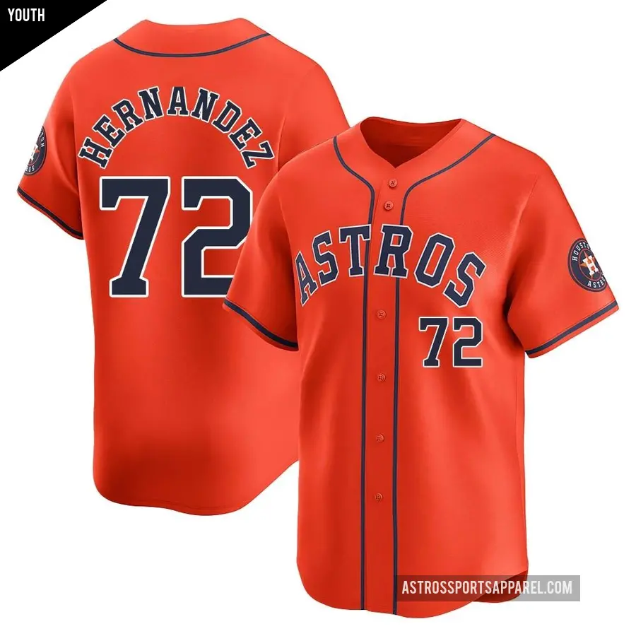 Youth Houston Astros ＃72 Nick Hernandez Limited Orange Alternate Jersey