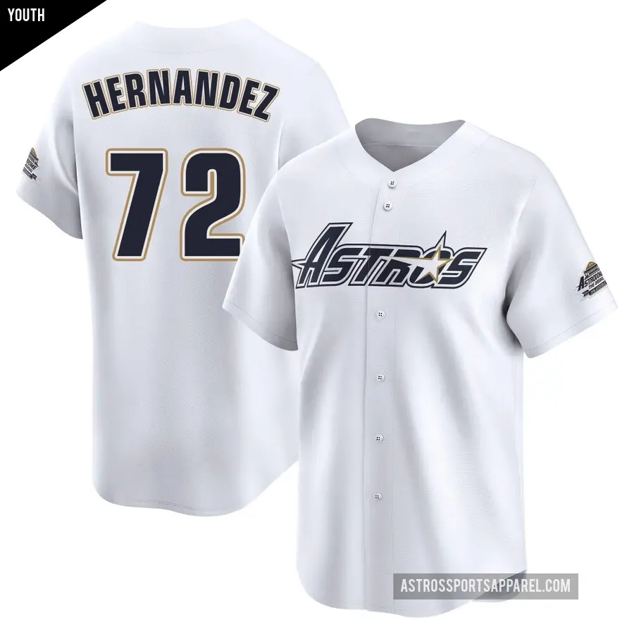 Youth Houston Astros ＃72 Nick Hernandez Limited White Throwback Cooperstown Collection Jersey