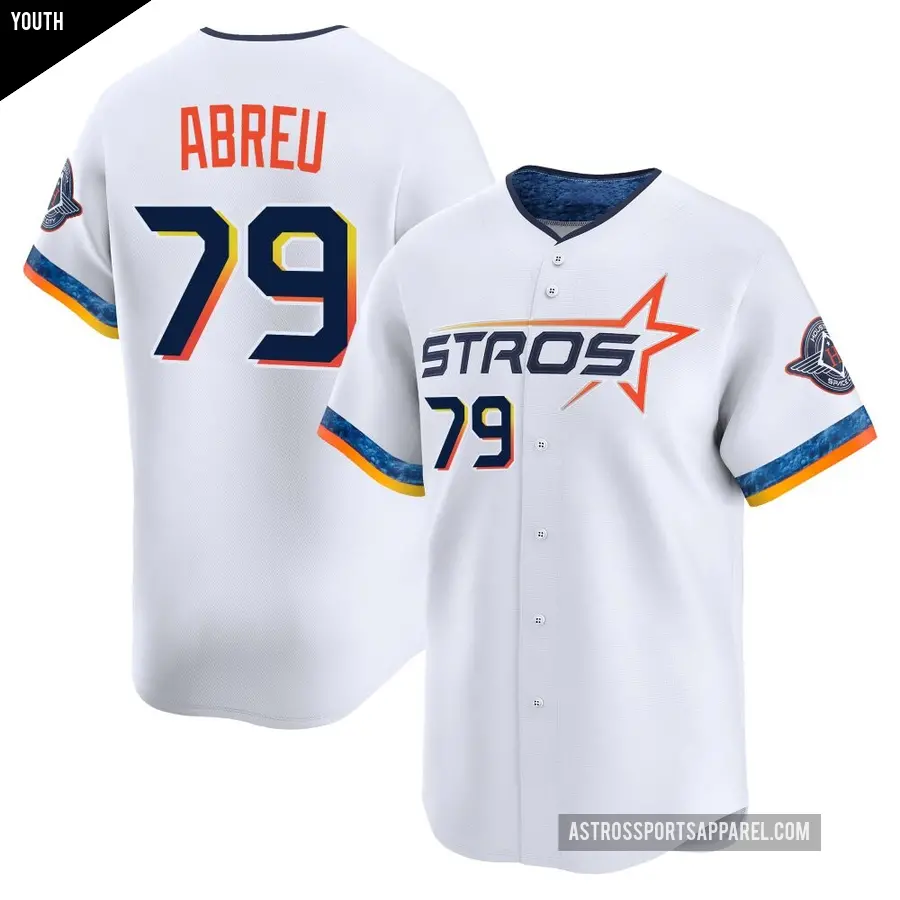 Youth Houston Astros ＃79 Jose Abreu Limited White 2025 City Connect Jersey