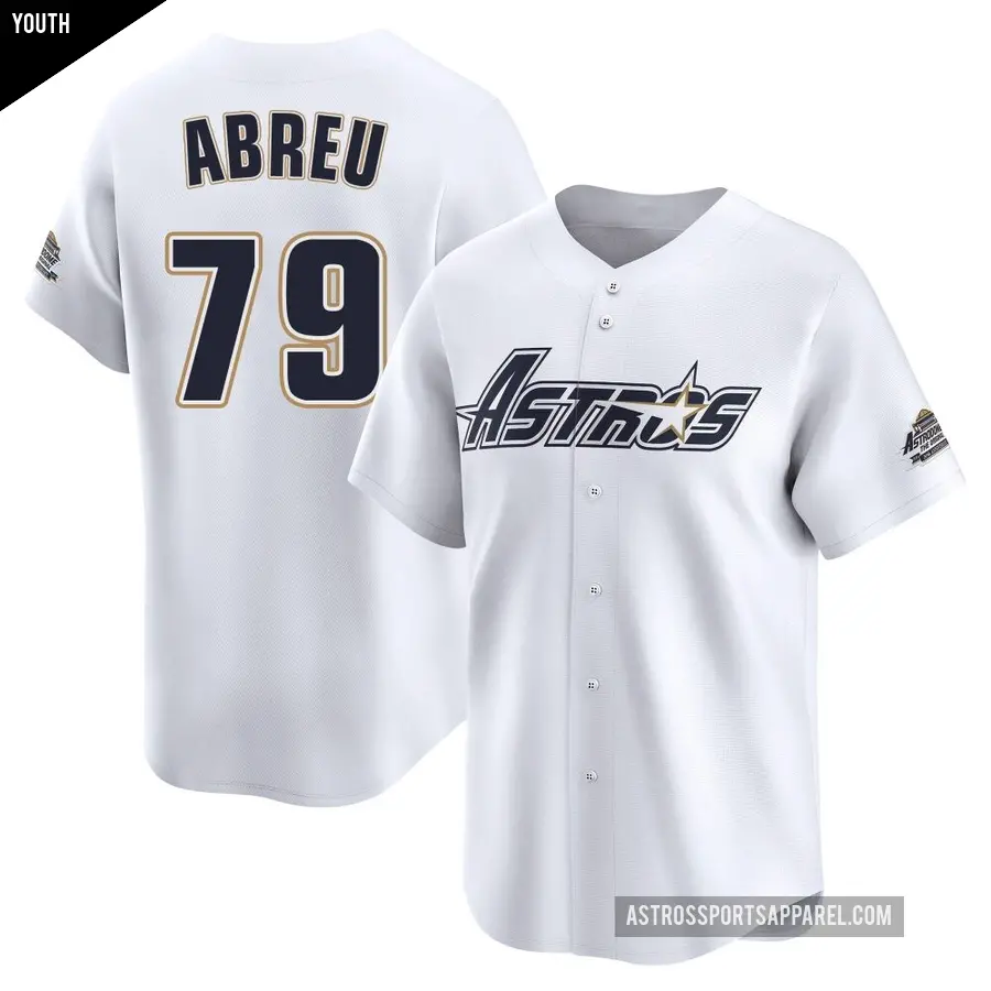 Youth Houston Astros ＃79 Jose Abreu Limited White Throwback Cooperstown Collection Jersey